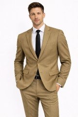                           Newsmen elasztikus slim öltöny - Mustárbarna 